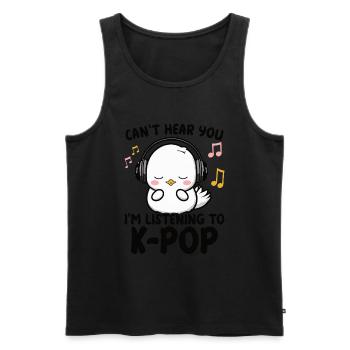 Can't Hear You I'm Listening Kpop Duck K-pop - Männer Premium Bio Tank Top - Schwarz - Vorne - Michal (187cm)