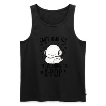 Can't Hear You I'm Listening Kpop Duck K-pop - Männer Premium Bio Tank Top - Schwarz - Vorne - Michal (187cm)