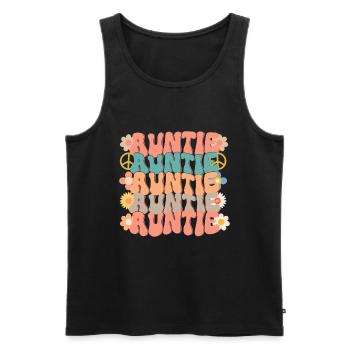 Aunt Retro Groovy Baby Announcement Aunt - Men's Premium Organic Tank Top - black - Front - Michal (187cm)