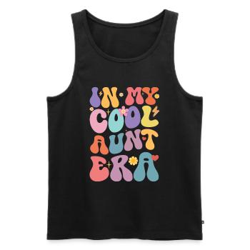 Aunt Retro Groovy Baby Announcement Aunt - Men's Premium Organic Tank Top - black - Front - Michal (187cm)