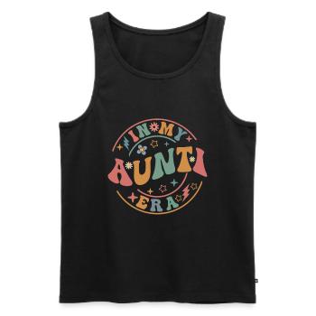 Aunt Retro Groovy Baby Announcement Aunt - Men's Premium Organic Tank Top - black - Front - Michal (187cm)