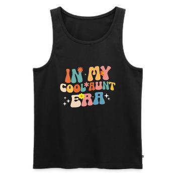 Aunt Retro Groovy Baby Announcement Aunt - Men's Premium Organic Tank Top - black - Front - Michal (187cm)