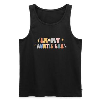 Aunt Retro Groovy Baby Announcement Aunt - Men's Premium Organic Tank Top - black - Front - Michal (187cm)