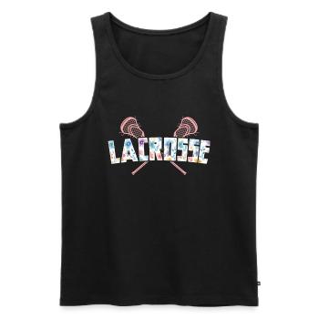 Lacrosse Girl Lax Girl Player Women - Men's Premium Organic Tank Top - black - Front - AI Model Male 178 light (178cm)