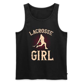 Lacrosse Girl Lax Girl Spieler Frauen - Männer Premium Bio Tank Top - Schwarz - Vorne - AI Model Male 178 light (178cm)