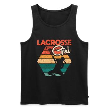 Lacrosse Girl Lax Girl Spieler Frauen - Männer Premium Bio Tank Top - Schwarz - Vorne - AI Model Male 178 light (178cm)