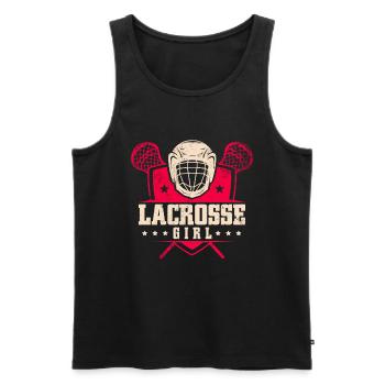 Lacrosse Girl Lax Girl Spieler Frauen - Männer Premium Bio Tank Top - Schwarz - Vorne - AI Model Male 178 light (178cm)