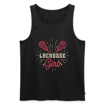 Lacrosse Girl Lax Girl Spieler Frauen - Männer Premium Bio Tank Top - Schwarz - Vorne - AI Model Male 178 light (178cm)