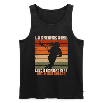 Lacrosse Girl Lax Girl Spieler Frauen - Männer Premium Bio Tank Top - Schwarz - Vorne - AI Model Male 178 light (178cm)