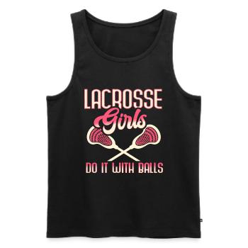 Lacrosse Girl Lax Girl Spieler Frauen - Männer Premium Bio Tank Top - Schwarz - Vorne - AI Model Male 178 light (178cm)
