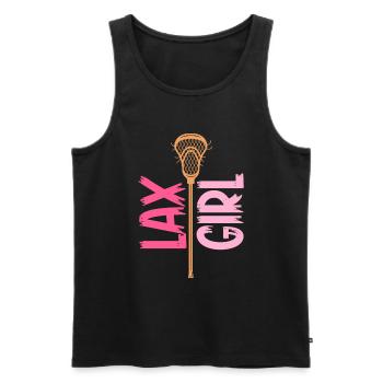 Lacrosse Girl Lax Girl Spieler Frauen - Männer Premium Bio Tank Top - Schwarz - Vorne - AI Model Male 178 light (178cm)