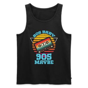 Girl Boy Kids 70s 80s 90s Disco Costume Outfit - Men's Premium Organic Tank Top - black - Front - Michal (187cm)
