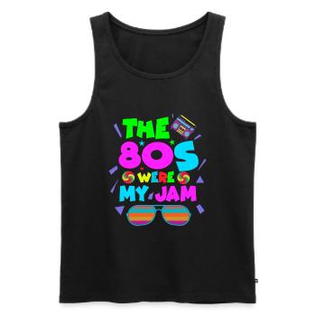 Girl Boy Kids 70s 80s 90s Disco Costume Outfit - Men's Premium Organic Tank Top - black - Front - Michal (187cm)