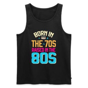 Girl Boy Kids 70s 80s 90s Disco Costume Outfit - Men's Premium Organic Tank Top - black - Front - Michal (187cm)