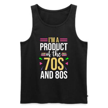 Girl Boy Kids 70s 80s 90s Disco Costume Outfit - Men's Premium Organic Tank Top - black - Front - Michal (187cm)
