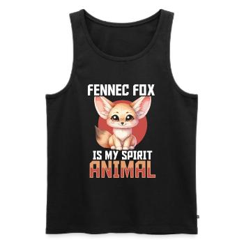 Fennec Renard Mignon Fennec Renards Fennec Animal - Débardeur bio Premium Homme - noir - Devant - AI Model Male 178 light (178cm)