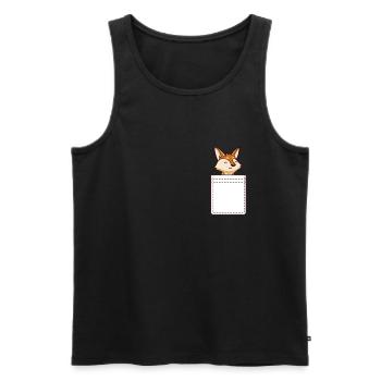 Fennec Renard Mignon Fennec Renards Fennec Animal - Débardeur bio Premium Homme - noir - Devant - AI Model Male 178 light (178cm)