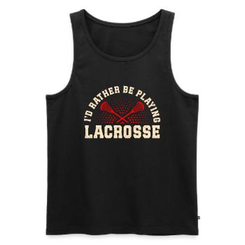 Lacrosse Stick Lax Girl Spieler Mom Torwartfrauen - Männer Premium Bio Tank Top - Schwarz - Vorne - Michal (187cm)