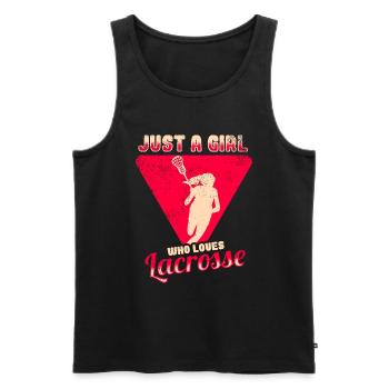Lacrosse Stick Lax Girl Spieler Mom Torwartfrauen - Männer Premium Bio Tank Top - Schwarz - Vorne - Michal (187cm)