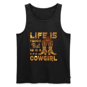 Cowboy rodéo Western Vintage Country Sud - Débardeur bio Premium Homme - noir - Devant - AI Model Male 178 light (178cm)
