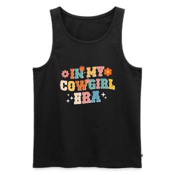Cowboy rodéo Western Vintage Country Sud - Débardeur bio Premium Homme - noir - Devant - AI Model Male 178 light (178cm)
