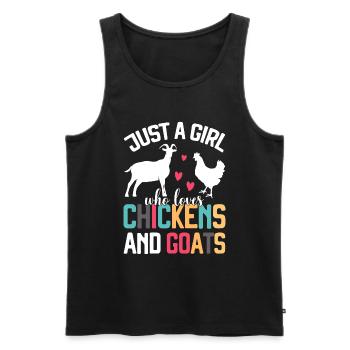 Goats & Chickens Funny Goat Lover - Männer Premium Bio Tank Top - Schwarz - Vorne - Michal (187cm)