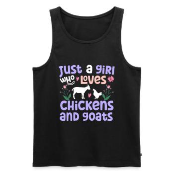 Goats & Chickens Funny Goat Lover - Men's Premium Organic Tank Top - black - Front - AI Model Male 178 light (178cm)