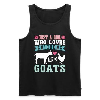 Goats & Chickens Funny Goat Lover - Men's Premium Organic Tank Top - black - Front - AI Model Male 178 light (178cm)