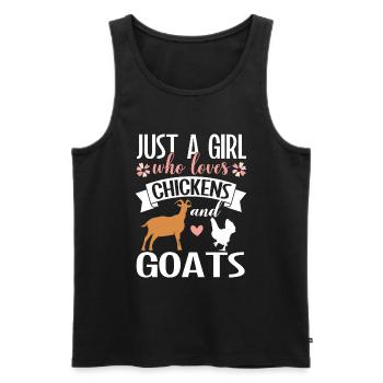 Goats & Chickens Funny Goat Lover - Men's Premium Organic Tank Top - black - Front - AI Model Male 178 light (178cm)