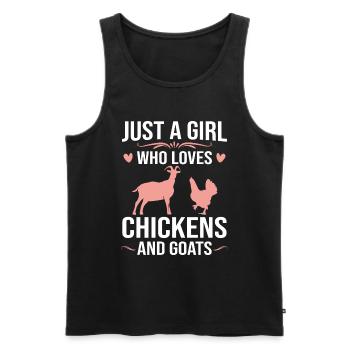 Goats & Chickens Funny Goat Lover - Männer Premium Bio Tank Top - Schwarz - Vorne - Michal (187cm)