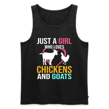 Goats & Chickens Funny Goat Lover - Männer Premium Bio Tank Top - Schwarz - Vorne - Michal (187cm)