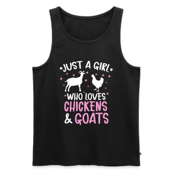 Goats & Chickens Funny Goat Lover - Männer Premium Bio Tank Top - Schwarz - Vorne - Michal (187cm)