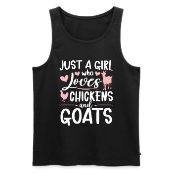 Goats & Chickens Funny Goat Lover - Men's Premium Organic Tank Top - black - Front - AI Model Male 178 light (178cm)