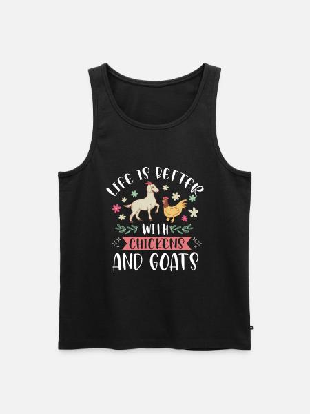 Goats & Chickens Funny Goat Lover - Men's Premium Organic Tank Top - black