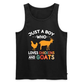 Goats & Chickens Funny Goat Lover - Männer Premium Bio Tank Top - Schwarz - Vorne - Michal (187cm)