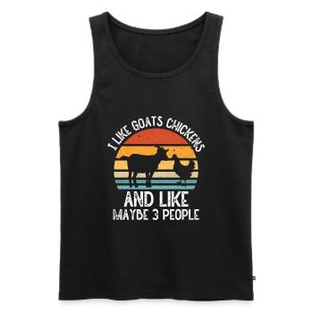 Goats & Chickens Funny Goat Lover - Männer Premium Bio Tank Top - Schwarz - Vorne - Michal (187cm)