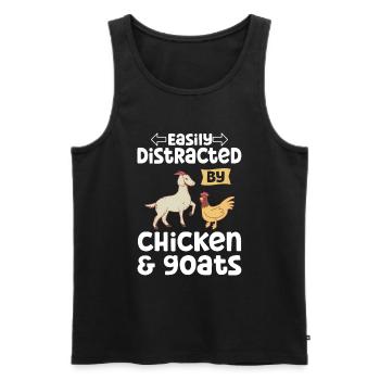 Goats & Chickens Funny Goat Lover - Männer Premium Bio Tank Top - Schwarz - Vorne - Michal (187cm)