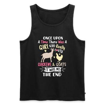 Goats & Chickens Funny Goat Lover - Männer Premium Bio Tank Top - Schwarz - Vorne - Michal (187cm)