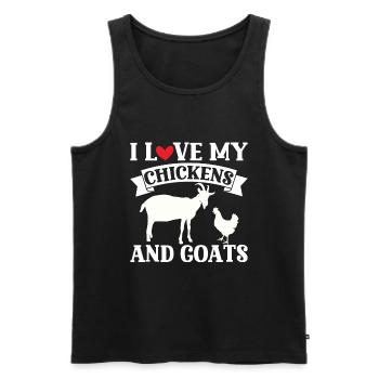 Goats & Chickens Funny Goat Lover - Männer Premium Bio Tank Top - Schwarz - Vorne - Michal (187cm)
