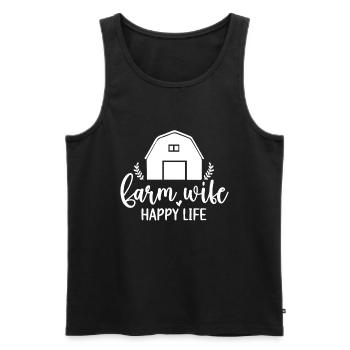 Ferme Femme Ferme Petite amie Agriculteurs Femme Campagne Ferme - Débardeur bio Premium Homme - noir - Devant - Michal (187cm)