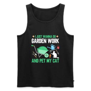Chats Plantes Plantes De Jardin Amoureux Des Plantes - Débardeur bio Premium Homme - noir - Devant - AI Model Male 178 light (178cm)
