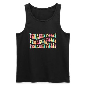 Kinderkrankenschwester Picu Peds - Männer Premium Bio Tank Top - Schwarz - Vorne - AI Model Male 178 light (178cm)