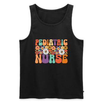 Kinderkrankenschwester Picu Peds - Männer Premium Bio Tank Top - Schwarz - Vorne - AI Model Male 178 light (178cm)