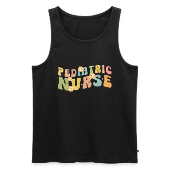 Pediatric Nurse Picu Peds - Men's Premium Organic Tank Top - black - Front - AI Model Male 178 light (178cm)