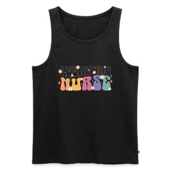 Pediatric Nurse Picu Peds - Men's Premium Organic Tank Top - black - Front - AI Model Male 178 light (178cm)