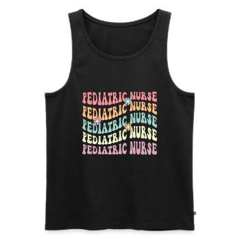 Kinderkrankenschwester Picu Peds - Männer Premium Bio Tank Top - Schwarz - Vorne - AI Model Male 178 light (178cm)