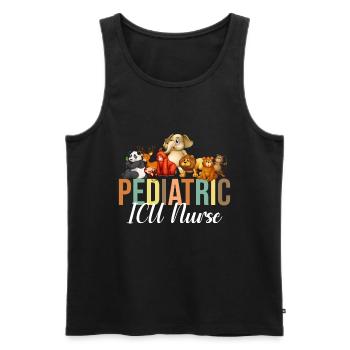 Kinderkrankenschwester Picu Peds - Männer Premium Bio Tank Top - Schwarz - Vorne - AI Model Male 178 light (178cm)