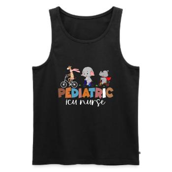 Kinderkrankenschwester Picu Peds - Männer Premium Bio Tank Top - Schwarz - Vorne - AI Model Male 178 light (178cm)