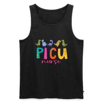 Kinderkrankenschwester Picu Peds - Männer Premium Bio Tank Top - Schwarz - Vorne - AI Model Male 178 light (178cm)