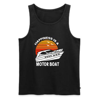 Bateau à moteur - Capitaine Bateau à moteur du lac Boater - Débardeur bio Premium Homme - noir - Devant - Michal (187cm)